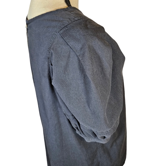 Universal Thread Puff Sleeve Denim Blouse, Black, Small - Picture 4 of 14